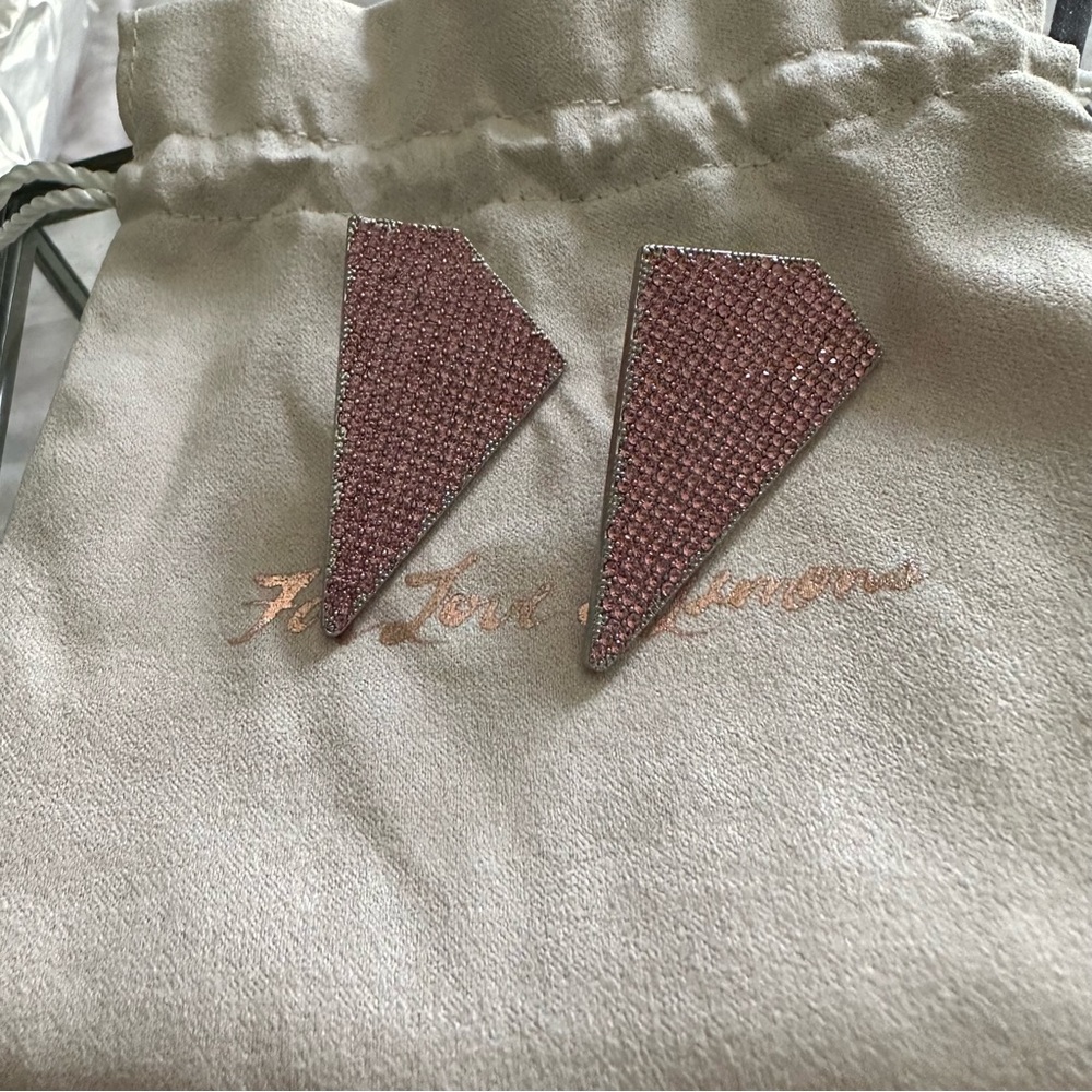 NWT For Love and Lemons Robin Crystal Earrings in Pink - Picture 4 of 6